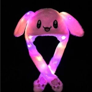 LED Light-Up Pink Bunny Hat for Kids